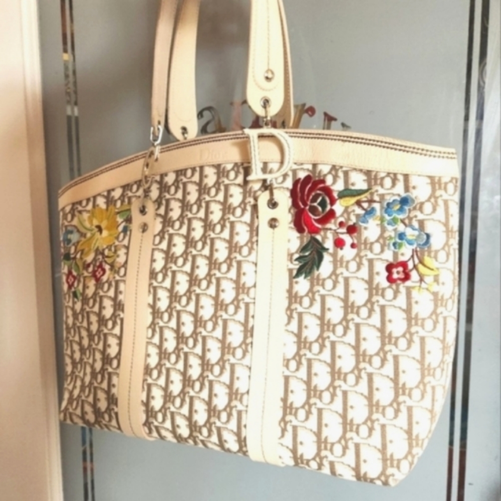 CHRISTIAN DIOR Y2K Brown Canvas Diorissmo Embroidery John Galliano Ltd Ed Purse